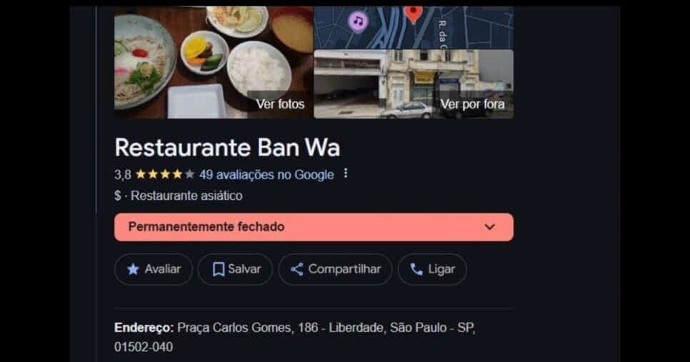 Infelizmente o Ban Wa fechou as portas de vez após não resistir o impacto negativo (Foto Reprodução/Google)