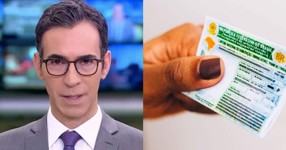 Adeus, cartão da CNH: César Tralli paralisa Globo com alerta do Denatran e substituto em vigor para 2025
