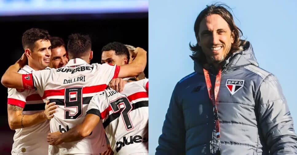 Zubeldía faz planejamento estratégico com o time do São Paulo - (Montagem / TV FOCO)