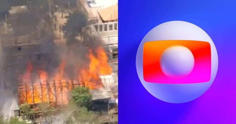 Urgente: Globo sofre incêndio, atinge em cheio estúdio de novela e bombeiros tentam apagar chamas às pressas