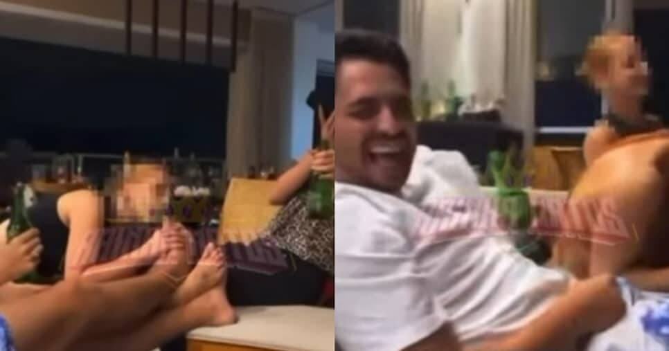 Filho de Leonardo em resenha com outras mulheres (Foto: Reprodução/Montagem TV Foco)