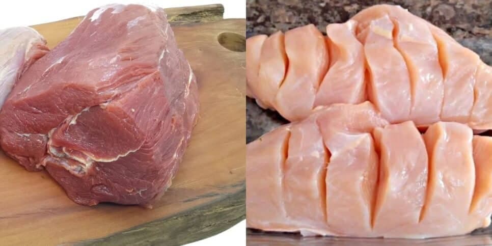 Músculo e peito de frango são algumas das opções (Reprodução: Montagem TV Foco)