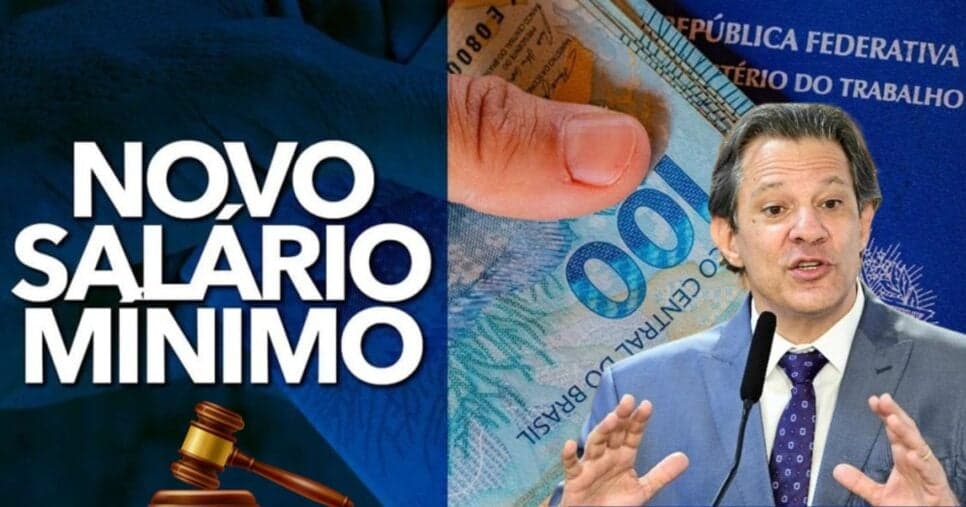 Fernando Haddad e salário mínimo (Foto: Reprodução / Gov / Canva / Montagem TV Foco)