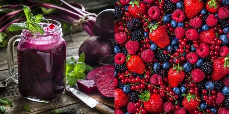 Suco de beterraba com frutas vermelhas (Reprodução: Montagem TV Foco)