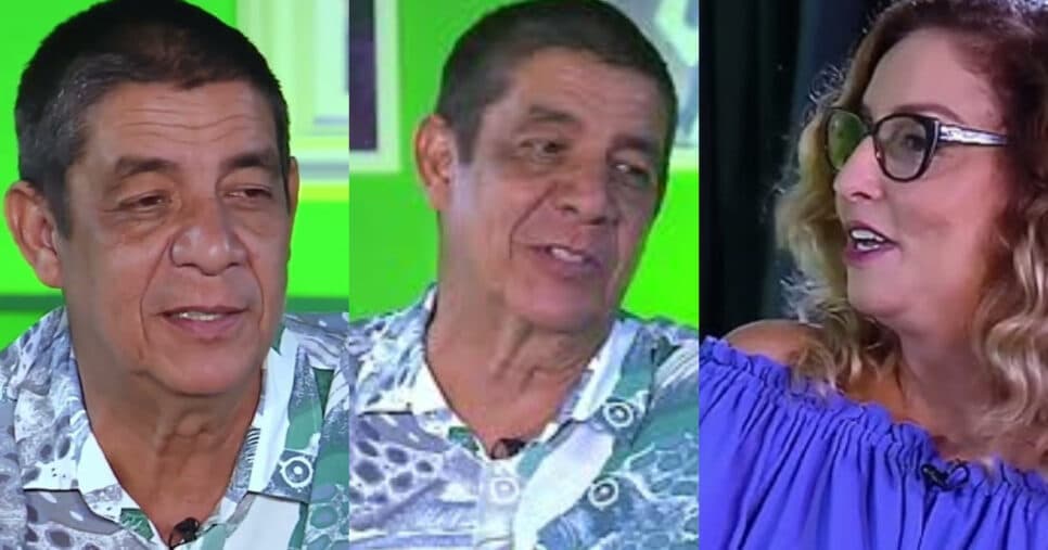 Zeca Pagodinho durante conversa com Mônica Ramos (Foto: Reprodução/Youtube/Montagem TV Foco)