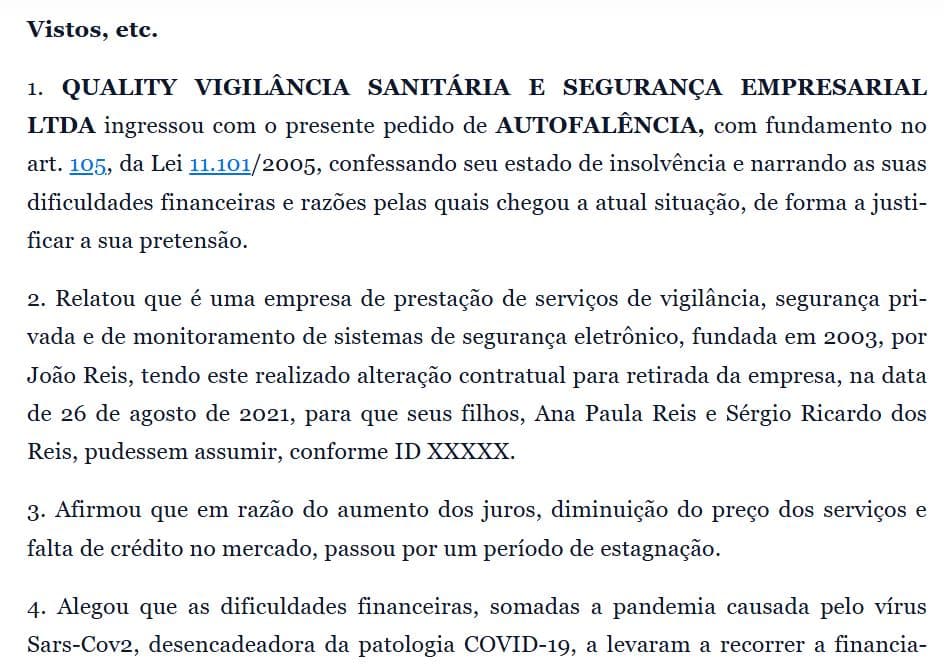 Alegações da empresa parte 1 (Foto Reprodução/Jus Brasil)