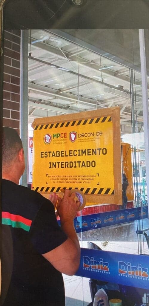 Supermercado interditado no interior do Ceará (Foto: Reprodução/ Internet)