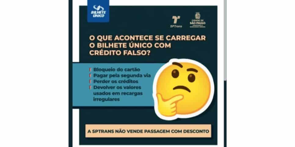 Anúncio SPTrans (Foto: Reprodução / Facebook)