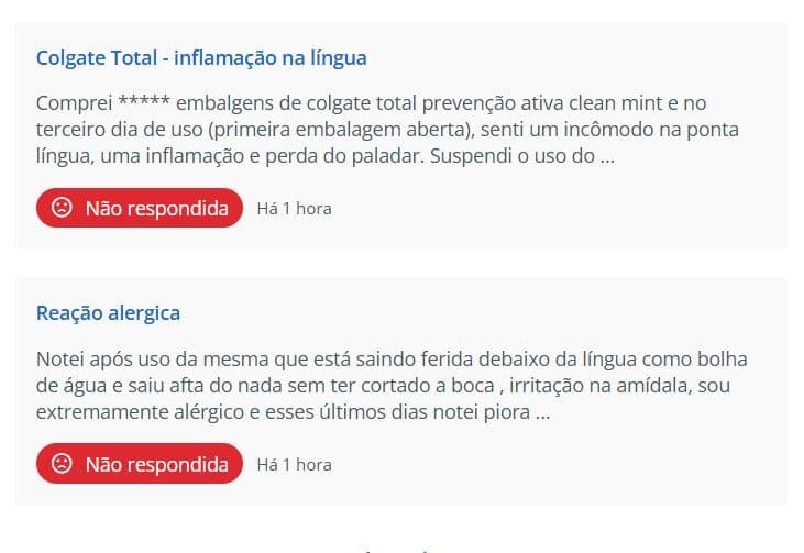 Reclamações contra a Colgate no Reclame Aqui (Foto: Reprodução/Montagem/Tv Foco/Canva/Reclame Aqui)