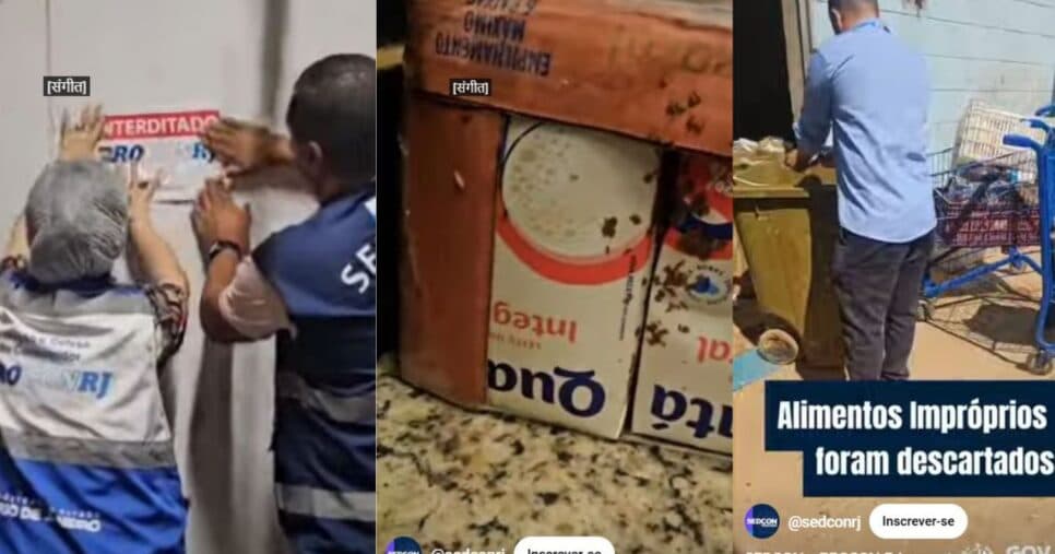 Baratas são encontradas em alimentos e principalmente em caixas de leite em supermercados do RJ (Foto Reprodução/YouTube @sedconrj)