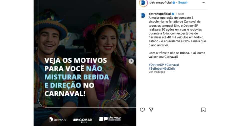 Comunicado do Detran (Reprodução/Instagram)