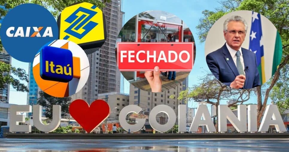 Ronaldo Caiado ciente: Caixa, Itaú, BB e + confirmam fechamento de todas as agências em Goiânia, GO, em 22 dias