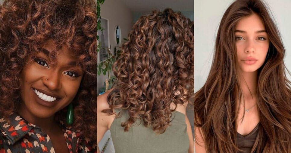 Cabelo cor chocolate (Foto: Montagem TV Foco)