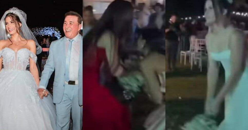 Quebra-pau, família fora e noiva sozinha em festa: Casamento de Amado Batista com novinha tem 3 bombas
