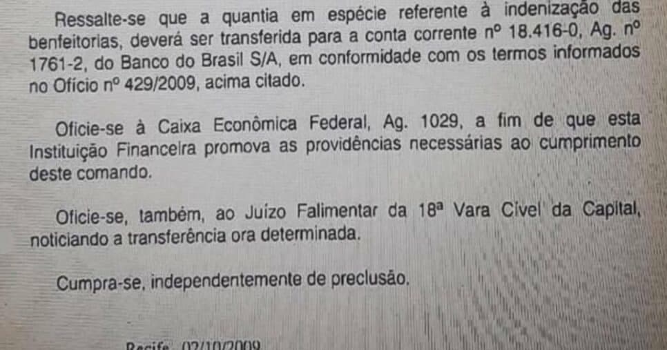Documento envolvendo a Caixa Econômica (Foto Reprodução/O Bastidor)