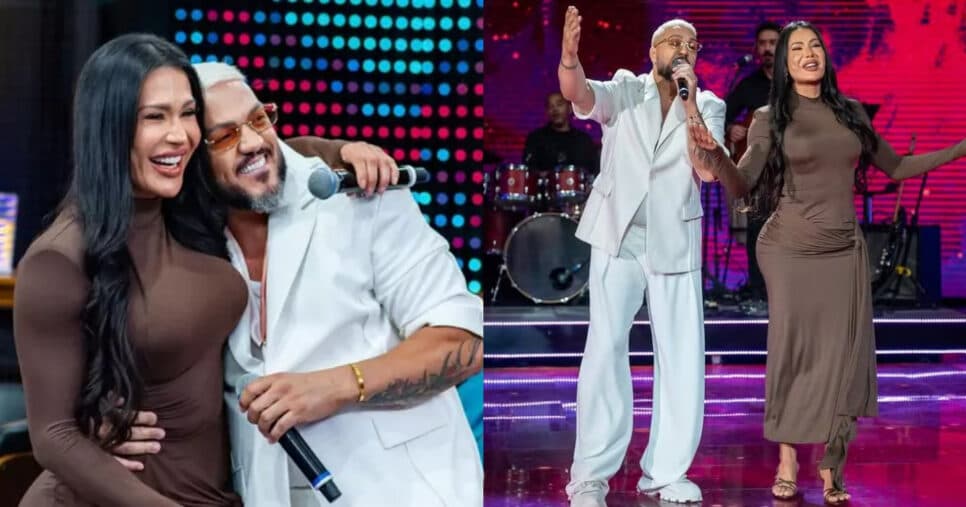 Gracyanne Barbosa e Belo no Domingão do Huck, da Globo (Foto: Reprodução/Montagem TV Foco)