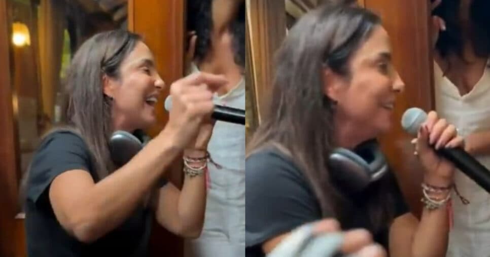 cantora solta a voz em trem (Foto: reprodução/Montagem TV Foco)