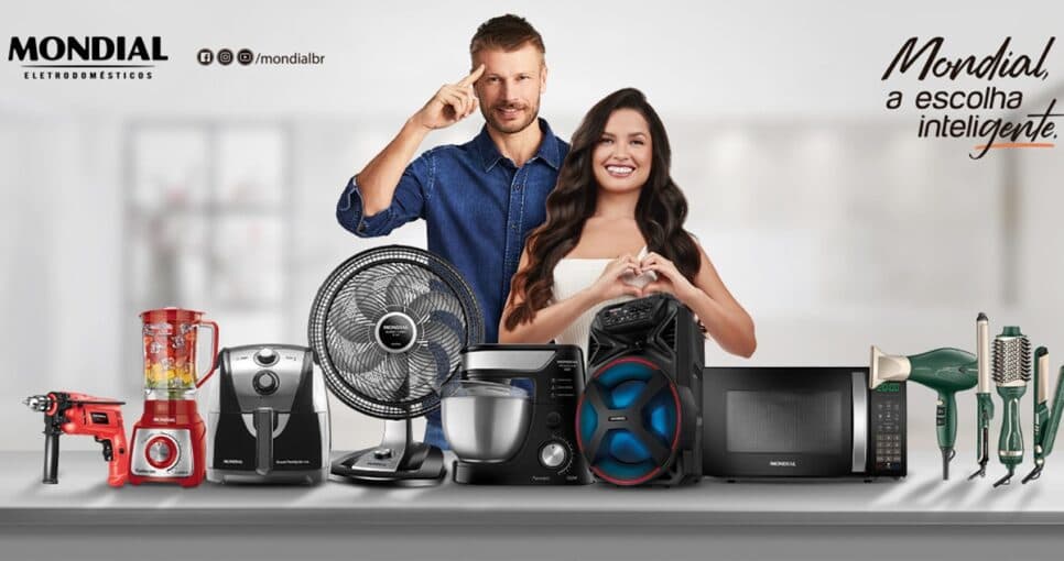 Rodrigo Hilbert, embaixador da marca, faz campanhas publicitária ao lado da famosa (Foto: Reprodução/ Divulgação/ Mondial)