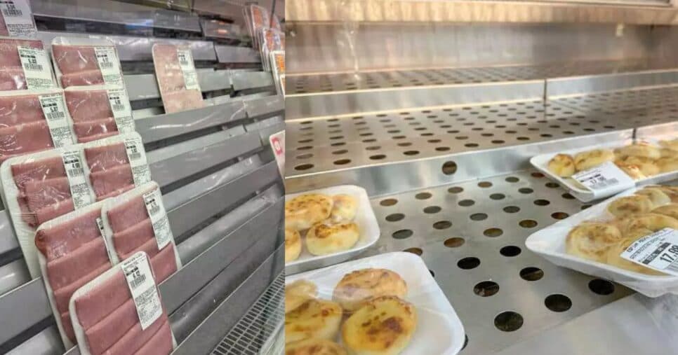 Sessão de frios quase vazia e padaria já fechada (Foto Reprodução/ (Foto: Marcos Maluf/Campo Grande News)