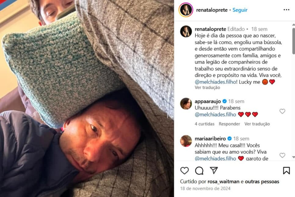 Renata Lo Prete ao lado de seu marido (Foto: Reprodução) Renata Lo Prete ao lado de seu marido (Foto: Reprodução)