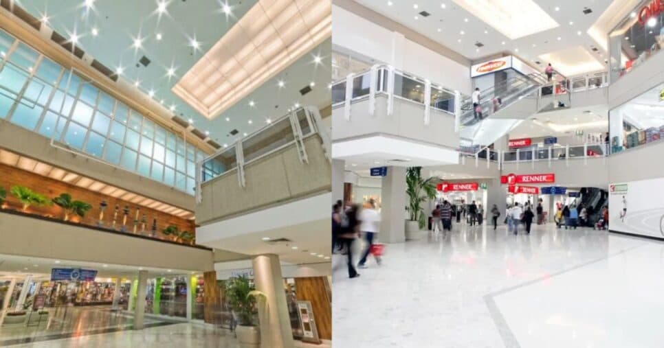Interior do centro comercial em SP - Foto: Montagem 