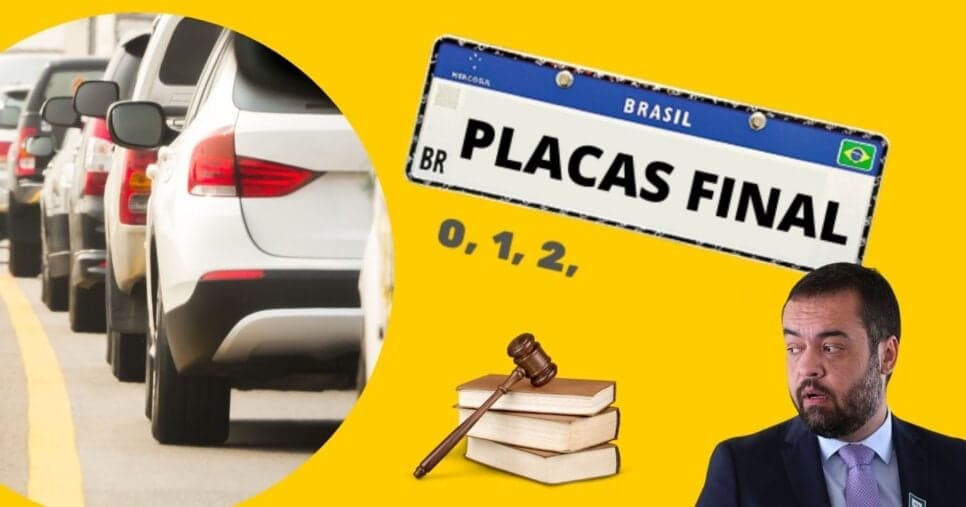 Lei de trânsito em vigor no RJ, na era Cláudio Castro, traz proibição aos motoristas com placa de final 0,1 e 2