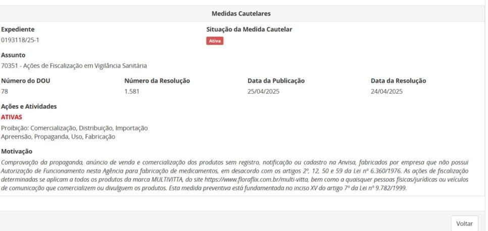 13 chás populares proibidos pela ANVISA pt 2 (Foto Reprodução/ANVISA)