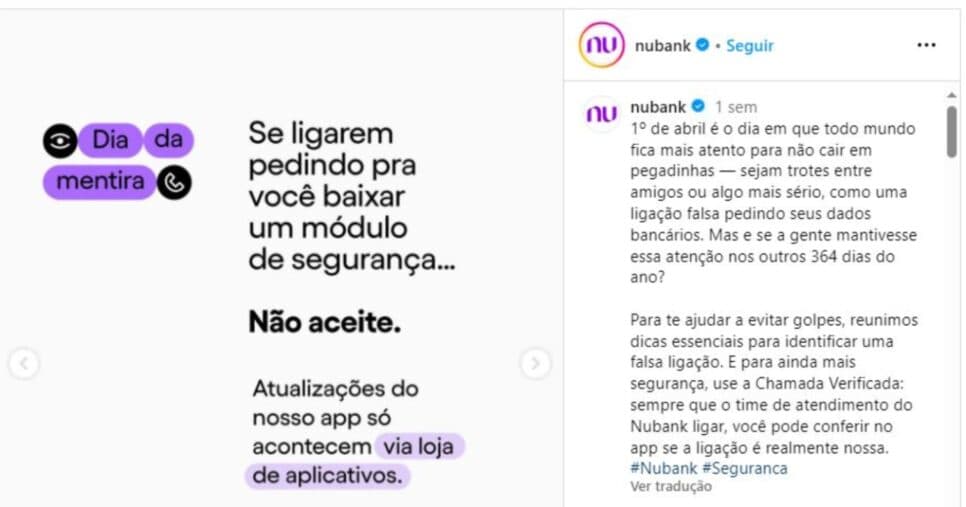 Aviso do Nubank