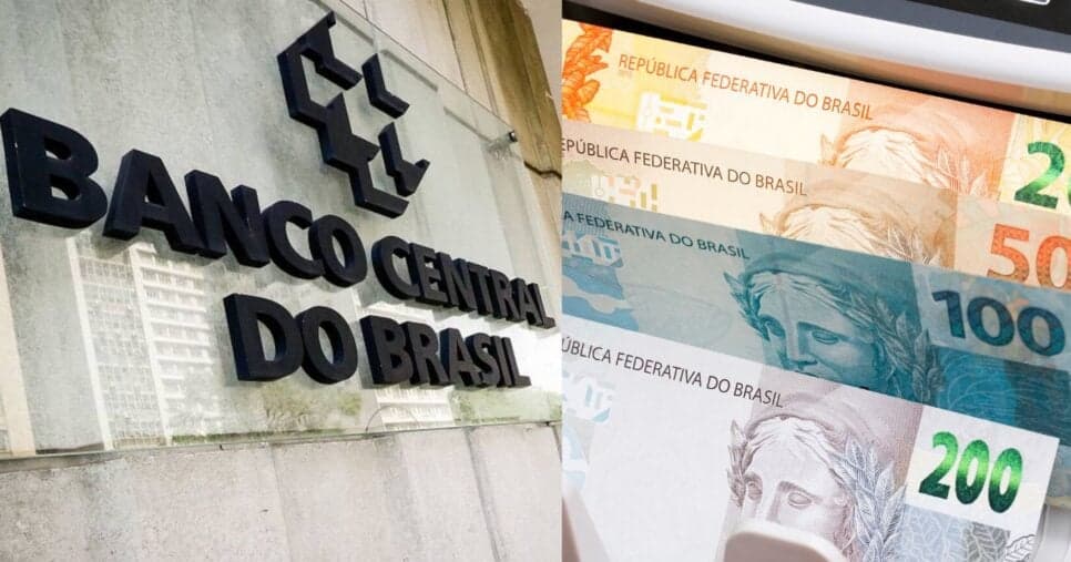 Banco Central e notas de Real (Fotos: Reproduções / Aloisio Maurício / Canva)