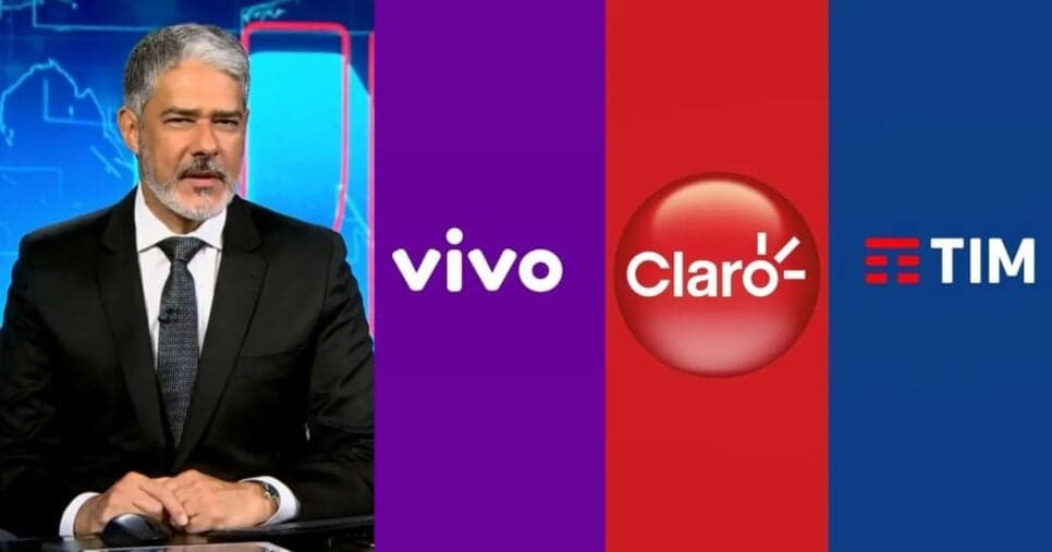 "Hoje": Bonner para JN com nova lei que obriga Claro, Vivo e TIM a baixarem bloqueio em lista de celulares