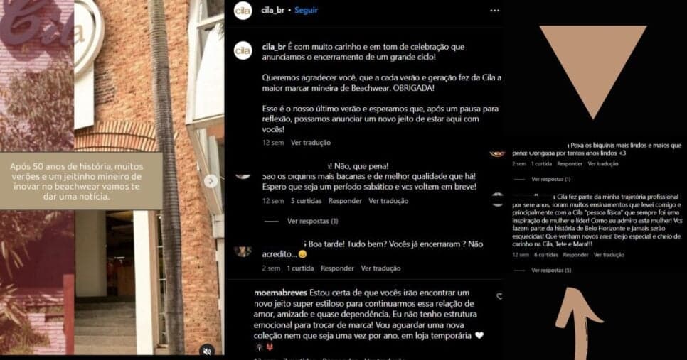 Despedida de Cila pelas redes sociais causou comoção de fãs e clientes assíduos da marca (Foto Reprodução/Montagem/Tv Foco/Lennita/Instagram)
