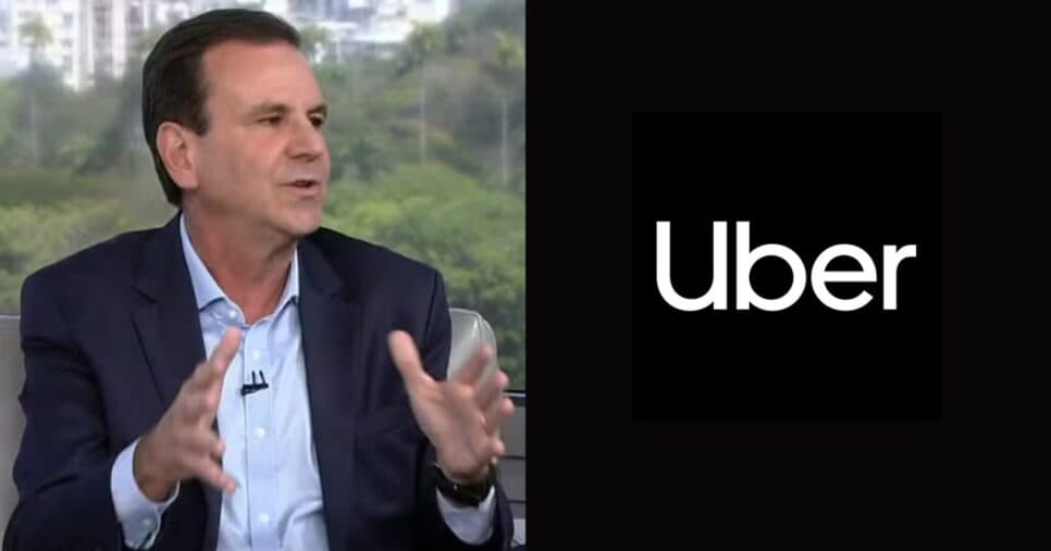 Eduardo Paes e logo da Uber (Fotos: Reproduções / Globo / Internet)