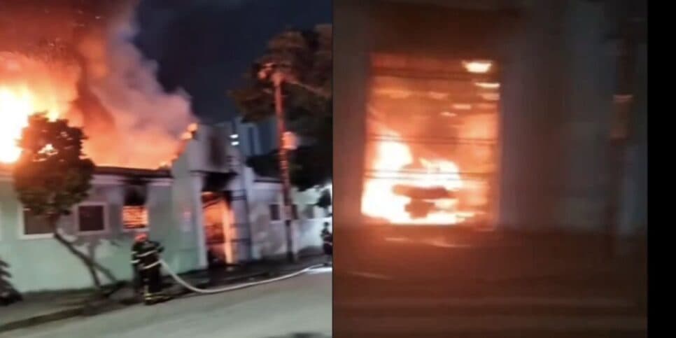 Incêndio no Mercado da Madalena (Fotos: Reproduções / Globo)