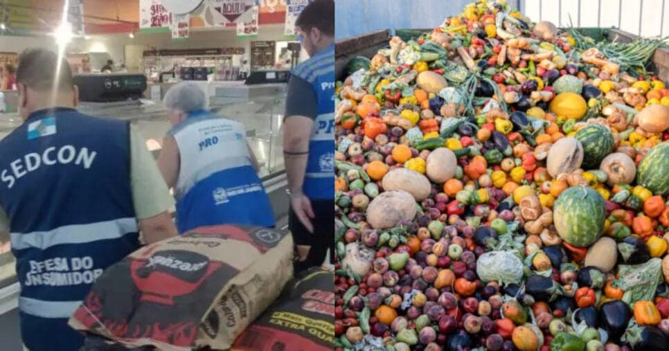 Pão, frutas e+ no lixo: 3 supermercados populares do RJ tem descoberta alarmante de risco à saúde em 2025