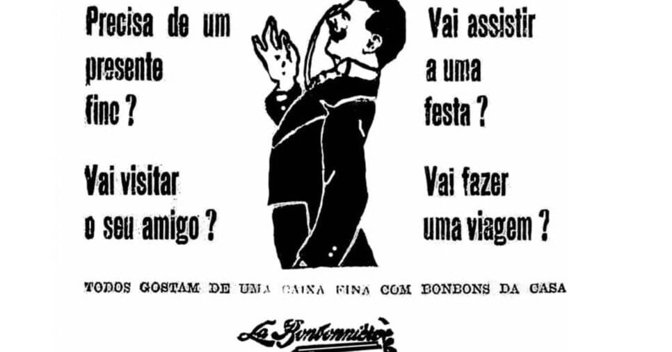 Propaganda da La Bomboniere (Foto Reprodução/SP Antiga)