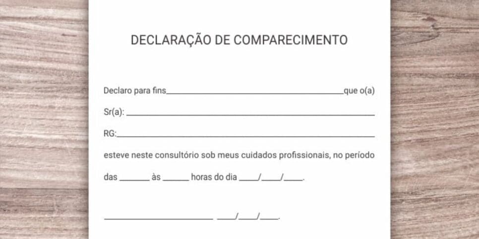 Um modelo de declaração de horas (Reprodução: Internet)