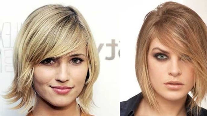 Corte de cabelo assimétrico com franja lateral (Foto Reprodução/Montagem/YouTube)