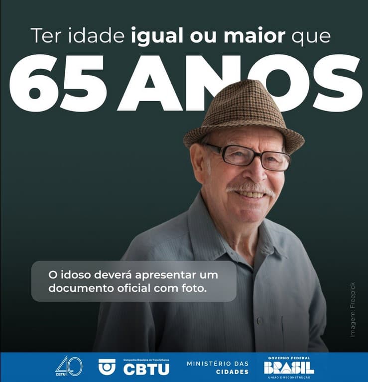 Idosos 65+ andar de graça no metrô de Recife (Foto: Reprodução / Facebook)
