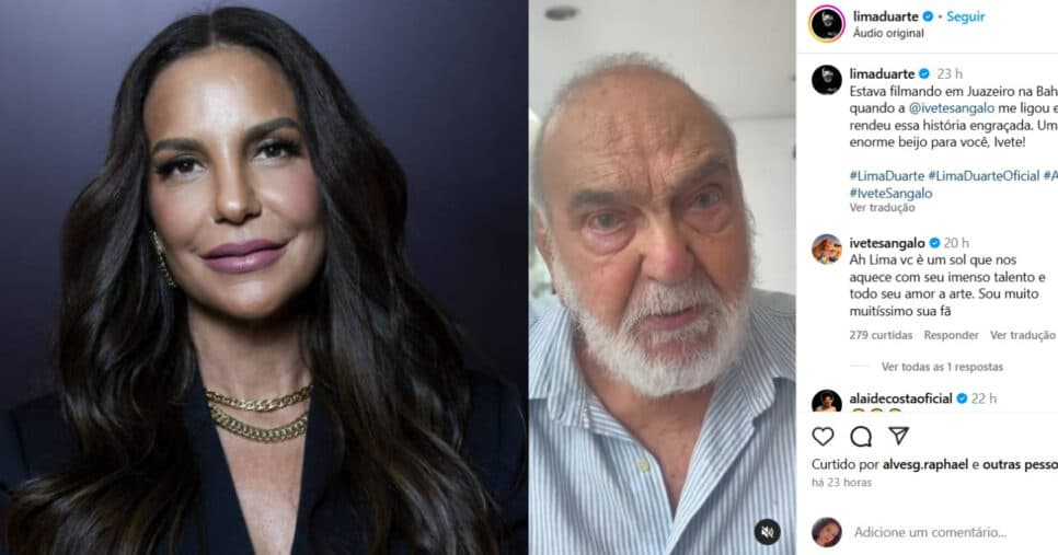 Lima Duarte faz revelação sobre Ivete Sangalo (Foto: Reprodução/Montagem TV Foco) Lima Duarte faz revelação sobre Ivete Sangalo (Foto: Reprodução/Montagem TV Foco)