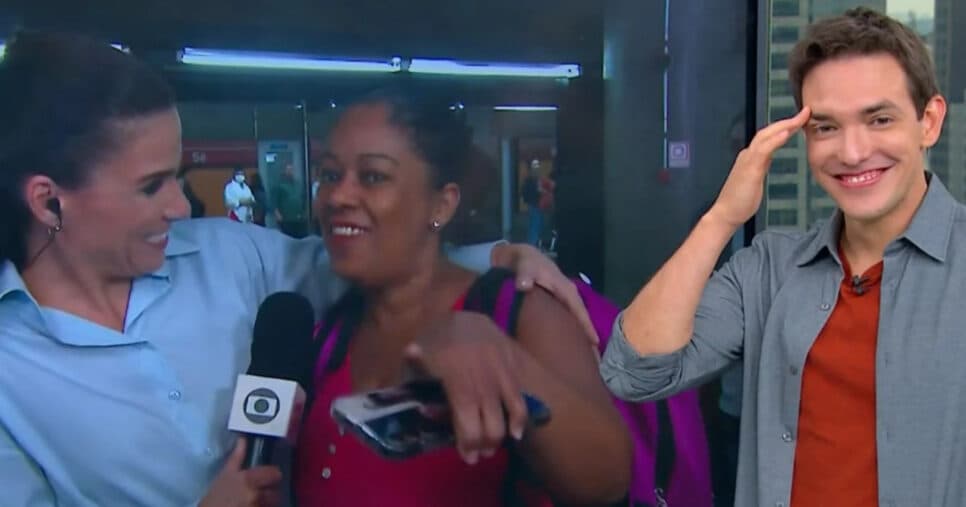 Jodar recebe cantada ao vivo no especial de 60 anos (Foto: Reprodução/Globo)