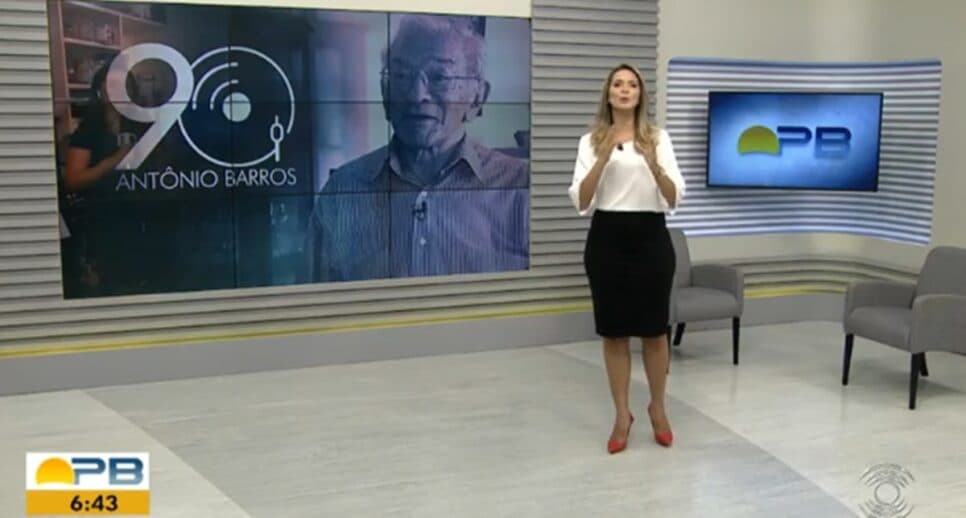 Jornal da Globo, em afiliada da Paraíba, fez homenagem ao cantor em 2020, nos 90 anos dele (Foto: Reprodução/ g1)
