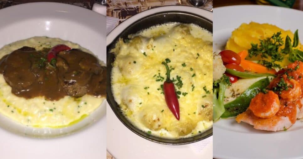 Risoto de brie à “Chorão”;

Gnocchi ao molho de camarões à “Bruno Gissoni”;

Salmão grelhado à “Boca Rosa”;