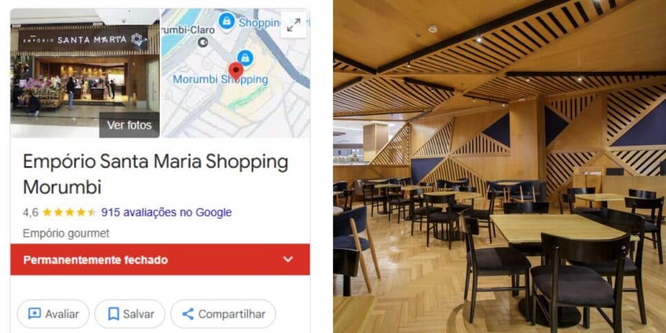 Santa Maria Empório fechou no Morumbi Shopping (Reprodução: Google)