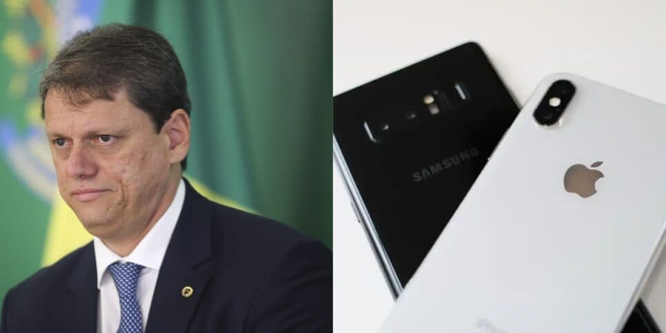 Decreto de Tarcísio traz lei em vigor em 2025 com PROIBIÇÃO em São Paulo que atinge em cheio Apple e Samsung