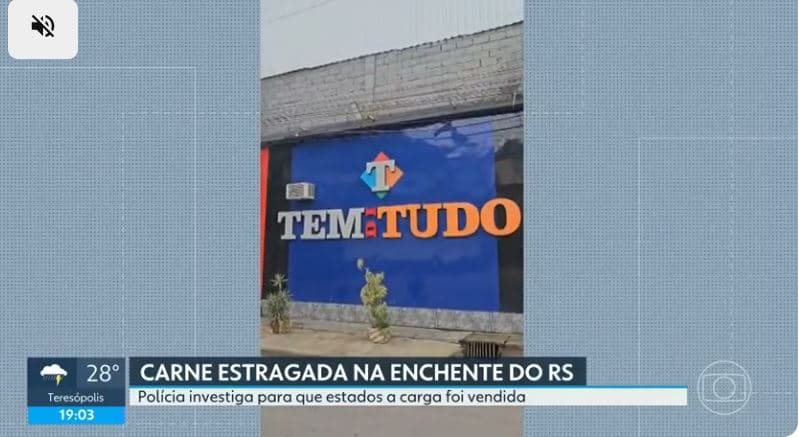 Tem de Tudo Salvados virou alvo de investigação após suposta venda de carne apodrecida pela enchente ( Foto Reprodução/Globo)