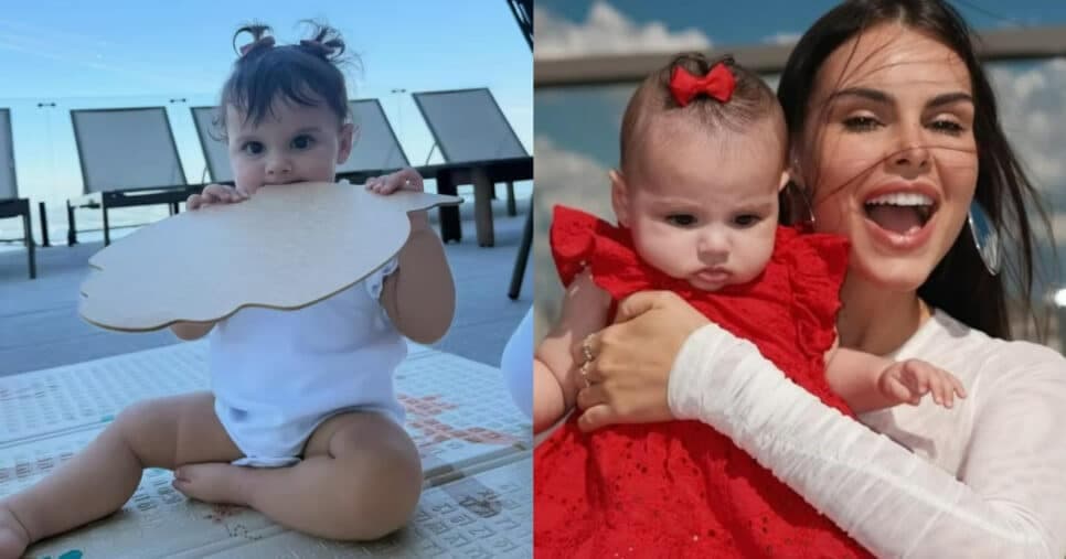 Amanda Kimberlly e Helena, filha de Neymar (Foto: Reprodução/Montagem TV Foco)