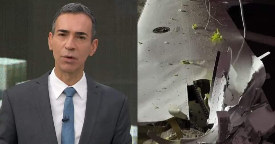 César Tralli acaba de paralisar JH com queda de avião e cenas de destruição: "Vários mortos"