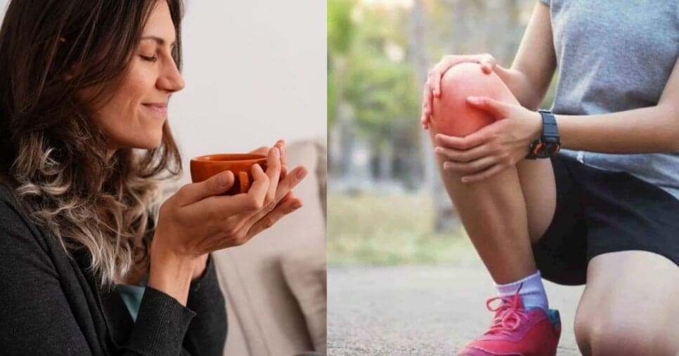 Chá potente de colágeno acaba com dores no joelho com 5 ingredientes