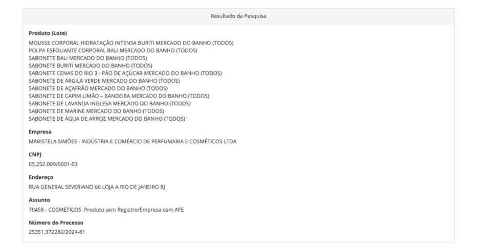 Medida da Anvisa (Foto: Reprodução / site oficial)
