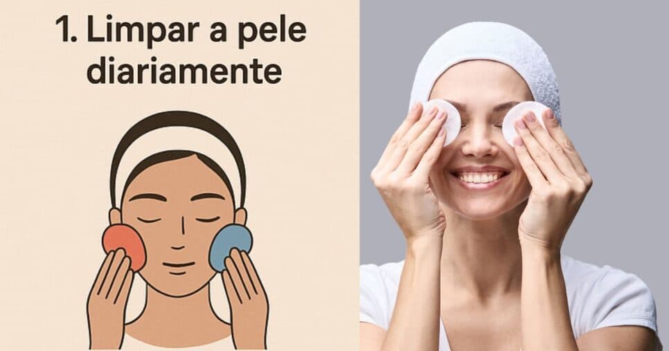 Passo 1 Limpeza de pele (Foto: Reprodução/Montagem/Lennita/Canva/TV Foco)